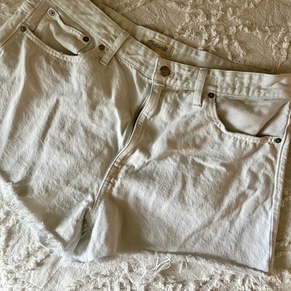 Madewell White Denim Cutoffs - 32